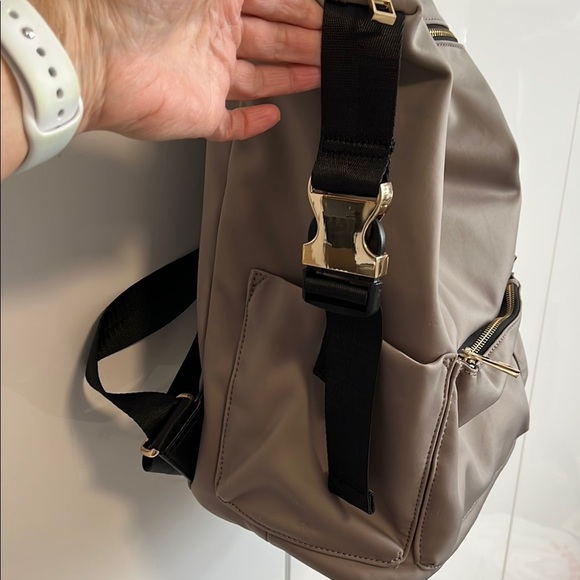 ALDO Taupe Gold Hardware Satiny Backpack - Picture 4 of 13